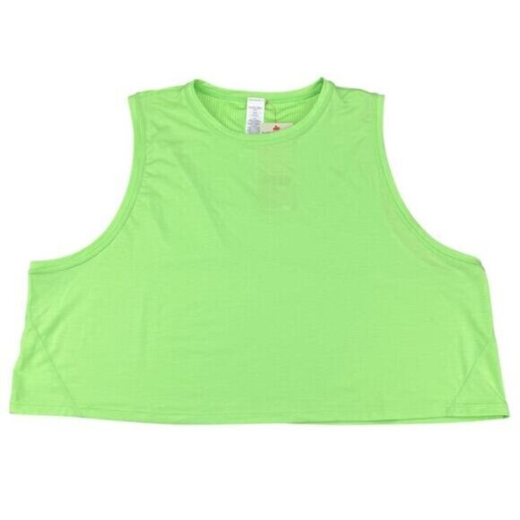 Sweaty Betty Women's Breathe Easy Crop Muscle Tank in Bright Green Size 14 - Picture 2 of 6